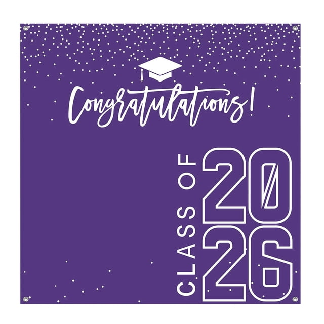 MKHSQHDG Today's Deals Class of 2026 Graduations Congrats Grad Party Photo Background 6 * 6Ft Large Booth Congratulations Banner for 2026 Graduation Party