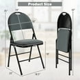 thumbnail image 3 of Costway 4 Pack Folding Chairs Portable Padded Office Kitchen Dining Chairs Grey, 3 of 10