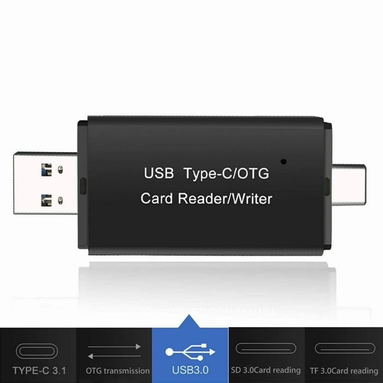 USB SD Card Reader, TSV Micro USB 2.0 OTG Adapter Memory Card Reader for  SD/Micro SD/TF/SDXC/SDHC/MMC/RS-MMC/Microsdhc/Microsdxc, Camera Flash Card