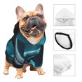 thumbnail image 3 of Balery Vintage Blue Pattern Whale Sudadera con Capucha para Perros Pequeños – Ropa para Mascotas, Disfraz para Perros y Gatos, Ideal para Fiestas y Cosplay-Small, 3 of 7