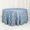 thumbnail image 6 of Efavormart 120" Dusty Blue Grandiose 3D Rosette Satin Round Tablecloth For Wedding Party Event Decoration, 6 of 11