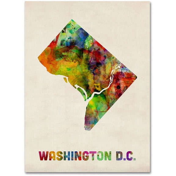 Trademark Fine Art "Washington D.C. Map" Canvas Wall Art by Michael Tompsett