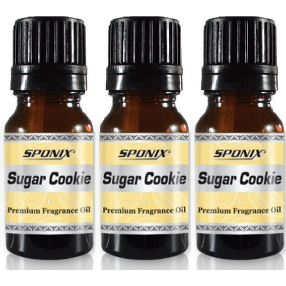 Sugar Cookie Fragrance Oil 10 ml / 0.33 oz | 100% Pure by Sponix Made in USA Pack of 3