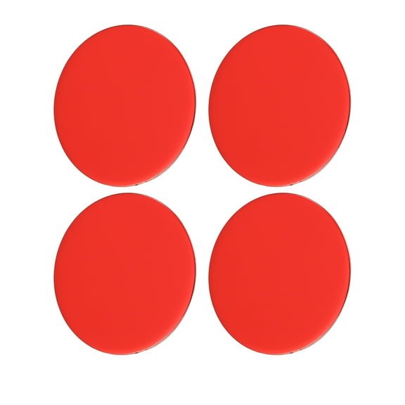 Unique Bargains 4 Pcs 50mm Car Universal Wheel Center Hub Caps Emblem Badge Decal Sticker Gloss Red