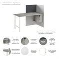 thumbnail image 6 of Hustle 60-inch Office Cubicle Desk with Storage in White/Gray - Engineered Wood, 6 of 7