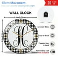thumbnail image 3 of Round Glass Wall Clock,Personalized Buffalo Plaid Initial Monogram Glass Wall Clock, Farmhouse Wreath Wall Clock Rustic Wall Clock Wreath Supplies - Tiered Tray Wall Clock Style, 3 of 8