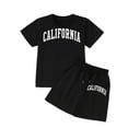 thumbnail image 3 of Hiijoy Toddler Girls Outfits California Print Short Sleeve T Shirt Shorts Set, Sizes 4-5T, 3 of 4