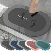 InsCrazy Bathroom Rugs Diatomaceous Bath Rug Super Absorbent Quick Dry Rubber Backing Non-Slip Washable Bathroom Mats Shower Rug for Bathtub Shower 17" x 24"