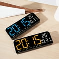 thumbnail image 5 of PEPWELL Dual-Use Wall/Desktop Digital Clock 10-Inch - Dual Alarm, Time/Temperature/Date Display, 4-Level Brightness, Auto Night Mode, Gift for Middle-Aged & Elderly/Home Decoration, 5 of 12