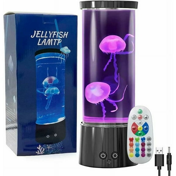Jellyfish Jellyfish Lamp, 16 Colors Lava Lamp Aquarium Night Light Jellyfish LED Lava Lamp with Remote Control Gift for Women Men Birthday Gift Relaxing Decoration