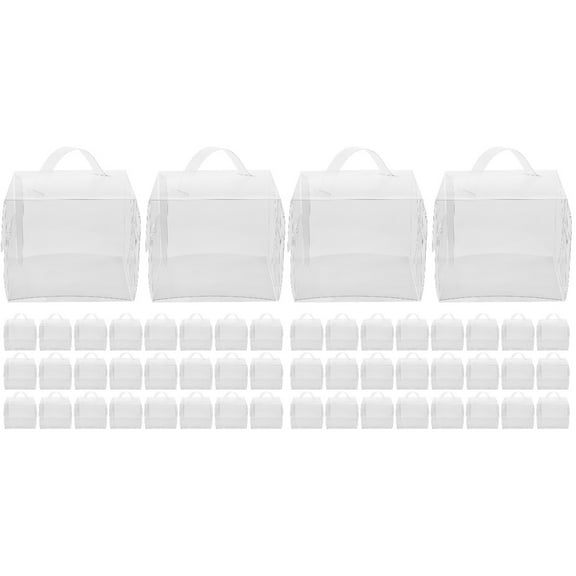 WSTEER 20 Pcs Clear Cake Boxes Cake Boxes with Handles Portable Bakery Boxes Cake Wrapping Boxes