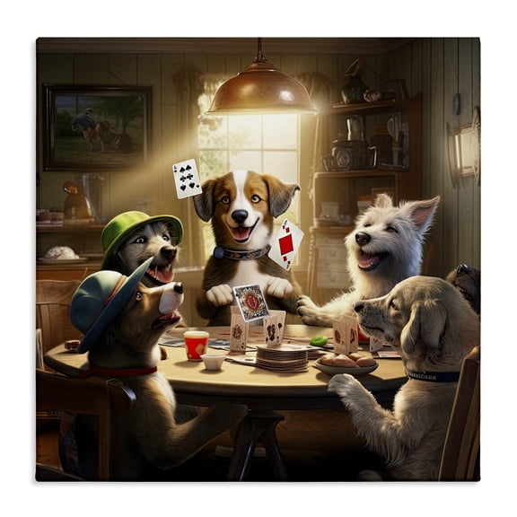 Stupell Industries Bohemian Dogs & Magic Tricks Canvas Art, 17 x 17, by Jim Baldwin