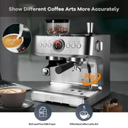 Espresso Machine 20 Bar, Professional Espresso Maker with Milk Frother Steam Wand, Compact Espresso Coffee Machine with 96oz Removable Water Tank for Cappuccino, Latte