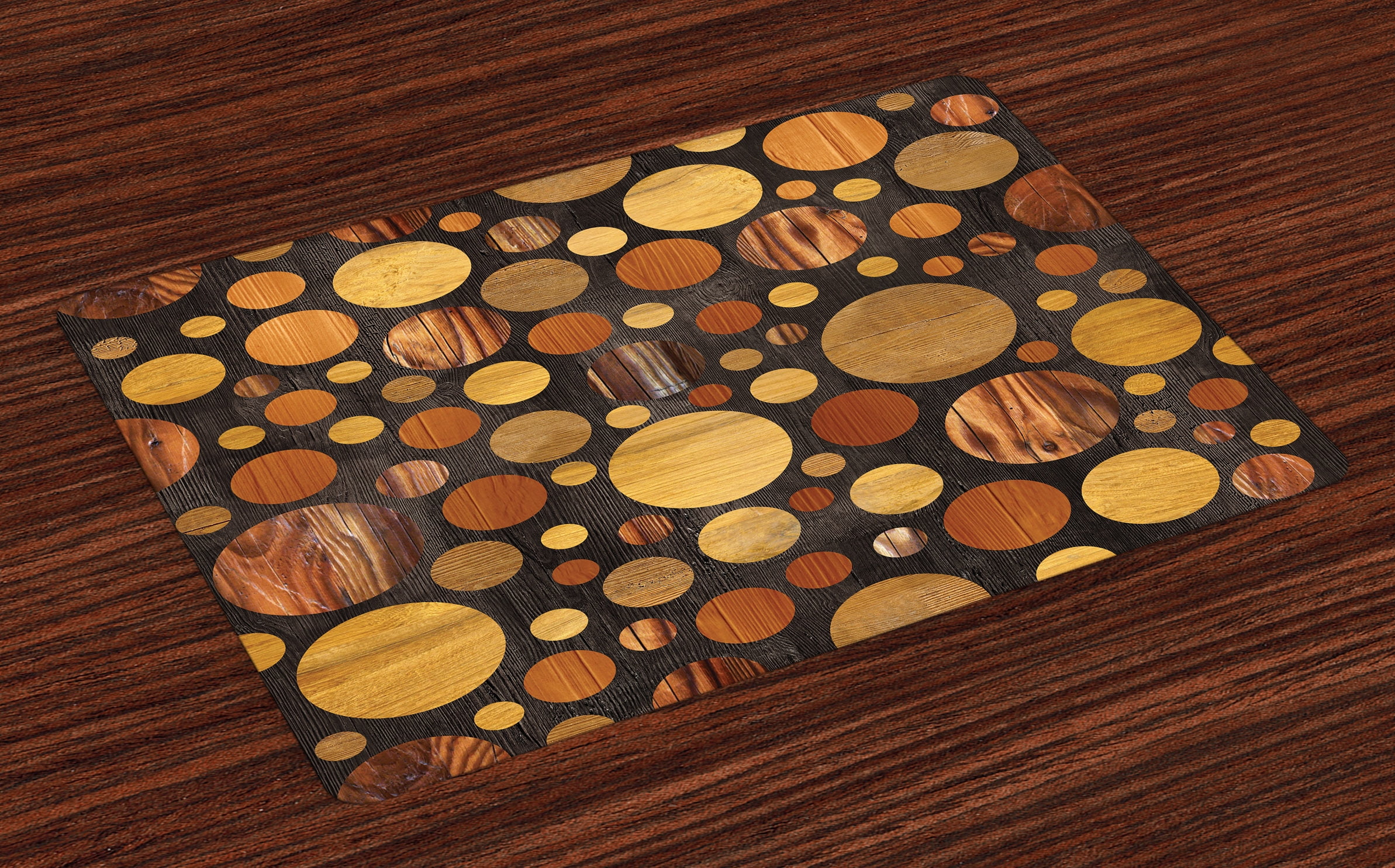 Wooden Placemats Set of 4 Brown Wood Textures Abstract