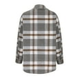 thumbnail image 5 of Azrian Women's Flannel Plaid Shacket Long Sleeve Button Down Shirts Jacket Coats with Side Pockets, 5 of 8