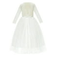 thumbnail image 2 of Ekidsbridal Girl Pageant Flower Girl Dress - Long Sleeves A-Line Lace V-Back Tulle 290R4-A (Size: M-10), 2 of 3