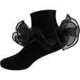 thumbnail image 2 of 1Pairs Toddler Girls Ruffle Socks Double Lace Frilly Princess Dress Sock Cotton Anti-slip Ankle Socks for Kids Years 1-10T, 2 of 6
