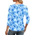 thumbnail image 6 of Ruimatai Women's V-Neck Raglan Sleeve Casual Printed Top with 3/4 Sleeve Stylish Pullover Blouse for Daily Wear and Fashion Outfits, 6 of 6