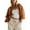 Brown, variant on Women'S Loose Lapel Long-Sleeved Denim Jacket Light Blue M