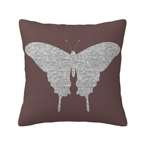 ZICANCN Silver Butterfly Pattern Decorative Throw Pillow Covers, Bed Couch Sofa Decorative Knit Pillow Covers for Living Room Farmhouse, 20"x20"