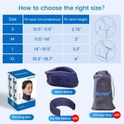 Velpeau Neck Brace, Soft Foam Cervical Collar for Sleeping, for Neck Pain and Support,Neck Support Collar for Travel, Nap, Relief of Neck Cervical Spine Pressure(Blue, Enhanced Version, XL:4)