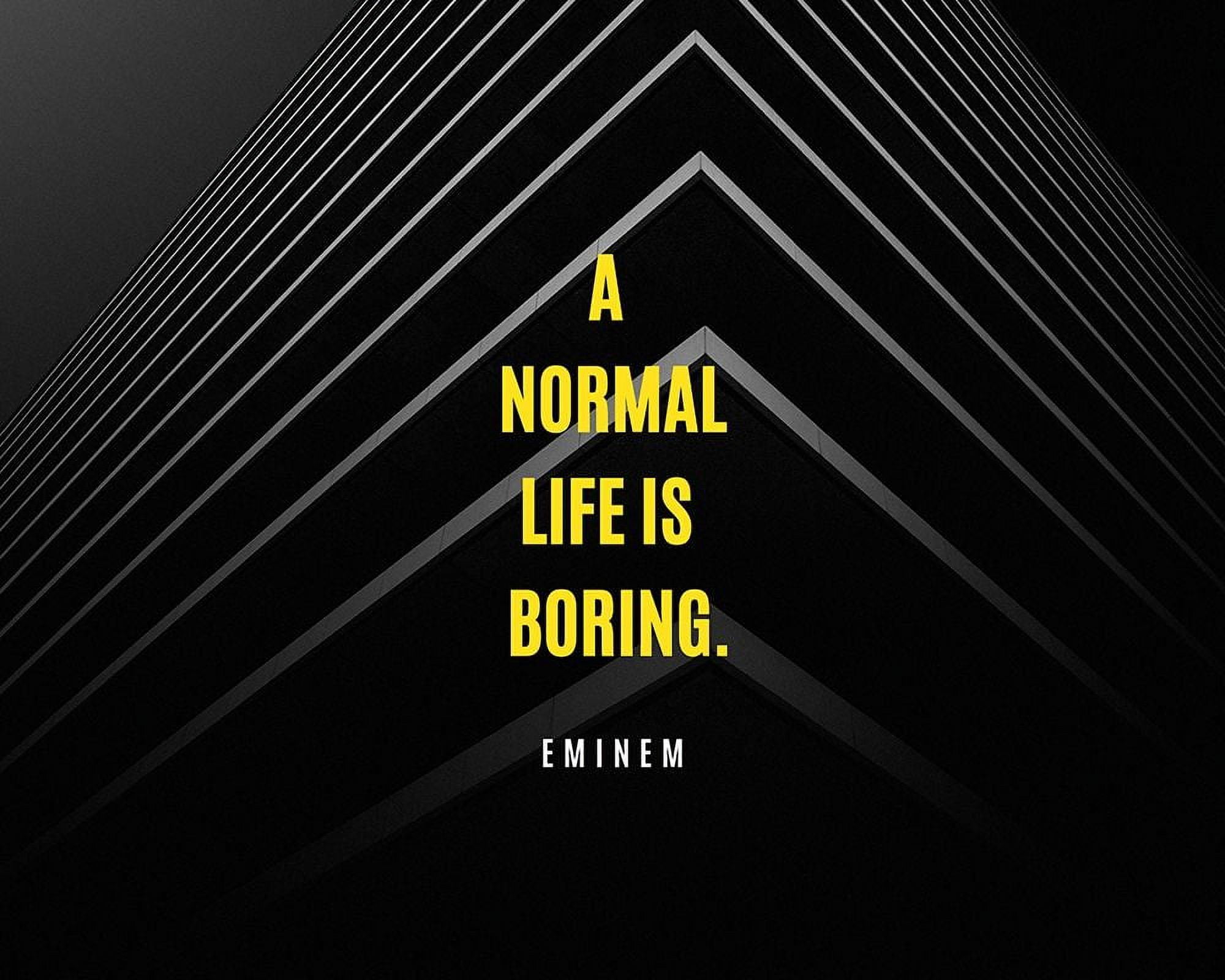 ArtsyQuotes 18x15 White Modern Wood Framed Museum Art Print Titled - Eminem  Quote: A Normal Life is Boring - Walmart.com, image size:2000x1600