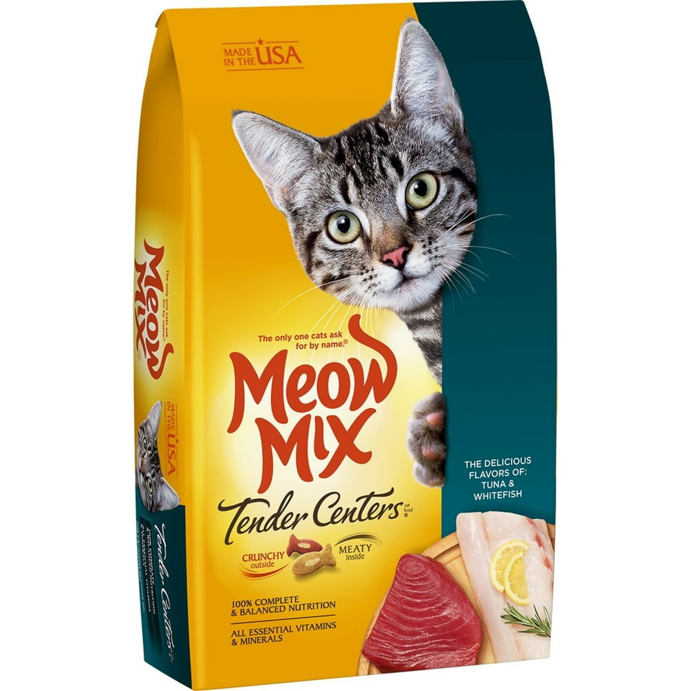 Meow Mix Tender Centers Tuna & Whitefish Flavors Dry Cat Food, 3.3