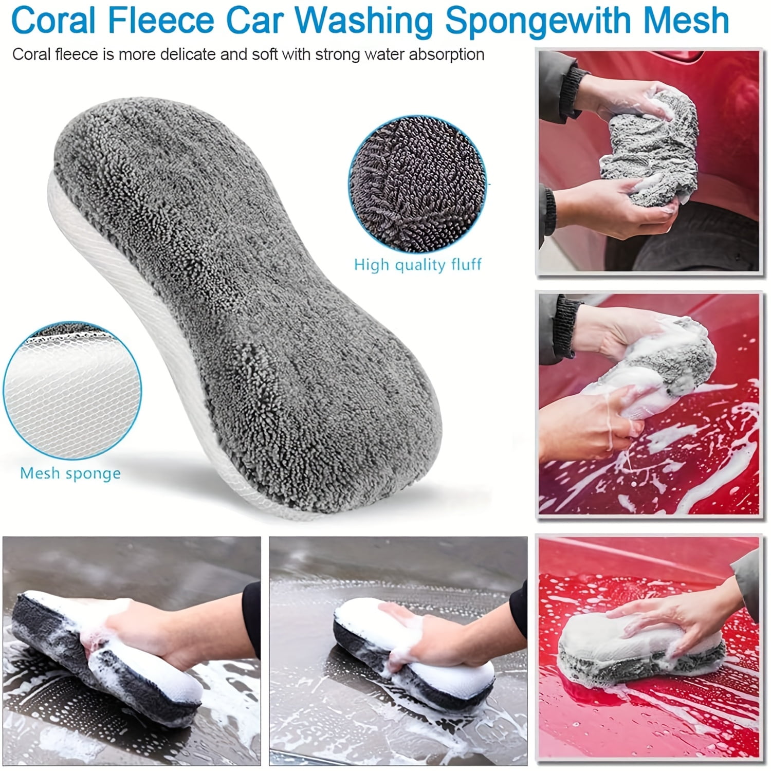 9Pcs Car Cleaning Tool Kit, Microfiber Car Detailing Cleaning Tools Set for Interior Exterior Car Washing Beauty Winter