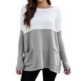 thumbnail image 1 of Top de punto Gibobby Manga Larga Cuello Redondo Gris Talla M, 1 of 4