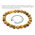 thumbnail image 3 of Yellow Cat's Eye Bracelet - 8mm Beaded Stretch Bracelet and Healing Stones, 3 of 5