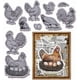 thumbnail image 1 of Sello de goma de granja con diseño de gallina y huevo, 22 x 18 cm, con diseño de gallina y gallo, para relieve en EVA., 1 of 9