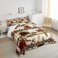 thumbnail image 3 of Cowhide Bedding Set Geometry Ethnic Tribe Arrow Aztec Decor Western Comforter Set Full,Longhorn Cow Print Quilt Bull Cattle Animal Hide Farm Animals Duvet Insert,Farmhouse Decor Cowboy Gifts, 3 of 5