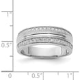 thumbnail image 5 of Sterling Silver Rhodium-Plated & Cz Men's Ring (Size 9) Made In China qr6356-9, 5 of 5