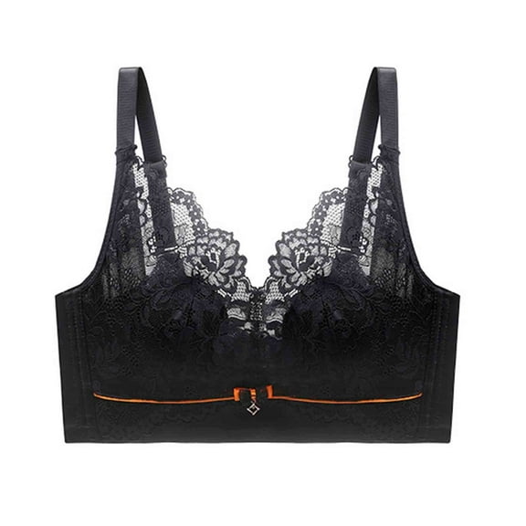 LYEAA Women Bras Wireless Lace Push up Padded Daily Bras Wirefree Adjustable Strap Lift Soft Bralette No Wire Breathable Comfort Sleeping Bras Black L