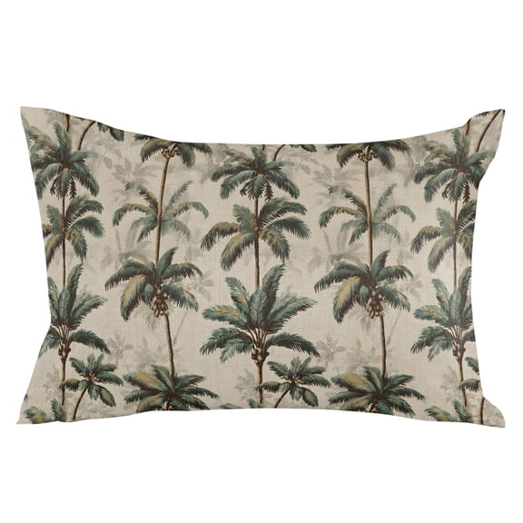 Vintage Palm Tree Throw Pillow Cover 12 x 20 Inch Decorative Pillow Cover Summer Tropical Botanical Burlap Lumbar Pillowcase Seasonal Rectangle Cushion Case for Couch Sofa Bed Living Room