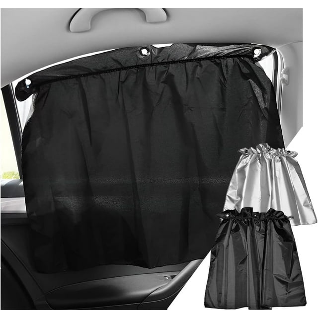 4 Pieces Car Partition Curtain, Car Sunshade Blackout Curtain, Windshield Windshield Side Window Sunshade Travel Privacy Sunshade Curtain, Removable Car Rear Curtain
