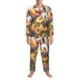 thumbnail image 3 of Fotbe Cute Panda Sunflower Pattern Long Sleeve Pajama Set for Men,Sleepwear Set,2-piece Loungewear Set,Soft PJs Comfy Nightwear with Pockets-Medium, 3 of 7