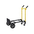 thumbnail image 2 of Harper Trucks JDTSA0423 600/700 lb. Capacity Steel Convertible&nbsp;Hand Truck with 8" Flat Free DuroTread Pro Wheels, Yellow Handle/Black&nbsp;Frame, 2 of 3