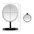 thumbnail image 6 of OVENTE 9" Rechargeable Lighted Tabletop Makeup Mirror with Mini Magnetic 10X Magnifying Mirror, Touch Screen Dimmable LED Lights, Portable Vanity Mirror Perfect for Bathroom or Travel, Black MOT22B, 6 of 8