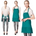 thumbnail image 3 of TOPTIE Chef Apron for Kitchen Cooking Waiter/Waitress Apron with Adjustable Strap and 3 Pockets-Green, 3 of 7
