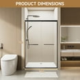 thumbnail image 5 of Rizzon Black Glass 60 in x 72 in, 6 mm Thick Clear Sliding Shower Door, 5 of 8