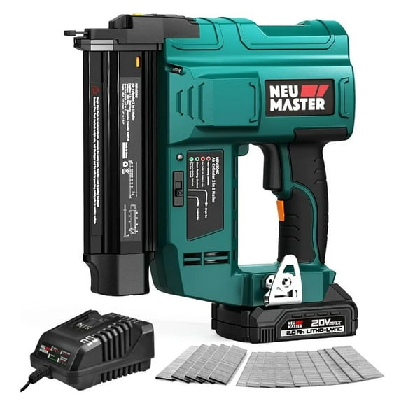 Nail Gun Battery Powered, 18 Gauge 2 In 1 Cordless Brad Nailer/Staple Gun With 2.0Ah Li-ion Battery, 1000pcs Nails An