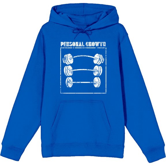 Gym Culture Personal Growth Long Sleeve Adult Hooded Sweatshirt-Medium-Blue