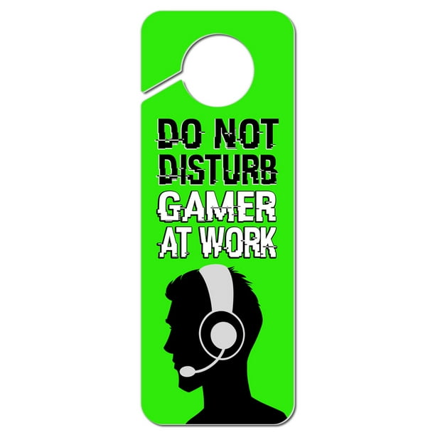 Do Not Disturb Gamer at Work Boy Male Man Plastic Door Knob Hanger Sign