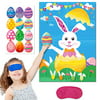 Pin The Egg On The Bunny Easter Party Game for Party Supplies,Boy & Girl Party Games Include Large Easter Poster (28inch X 21inch), 24 Sticker Eggs and 2 pcs Blindfolds