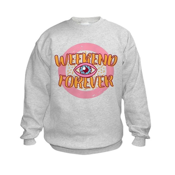 CafePress - Retro 80S Weekend Forever Sweatshirt - Kids Sweatshirt, Youth Crew Neck Sweatshirt