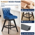 thumbnail image 6 of Swivel Bar Stools Set of 4, 26" Counter Height Bar Stools with Back, Farmhouse Velvet Barstools for 34–38" Kitchen Island, Blue (Set of 4), 6 of 10
