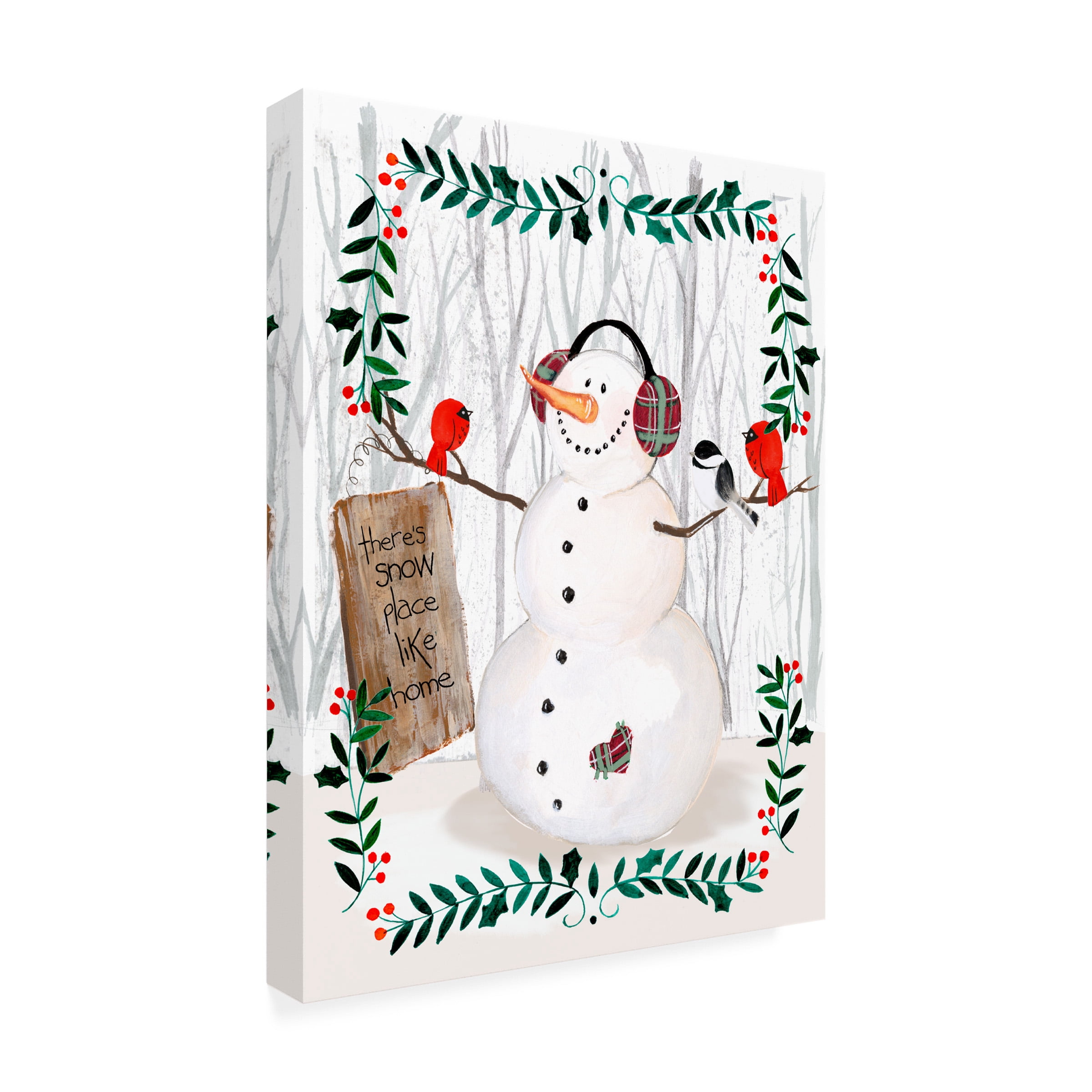 Jennifer Paxton Parker 'Folk Snowman Forest II' Canvas Art