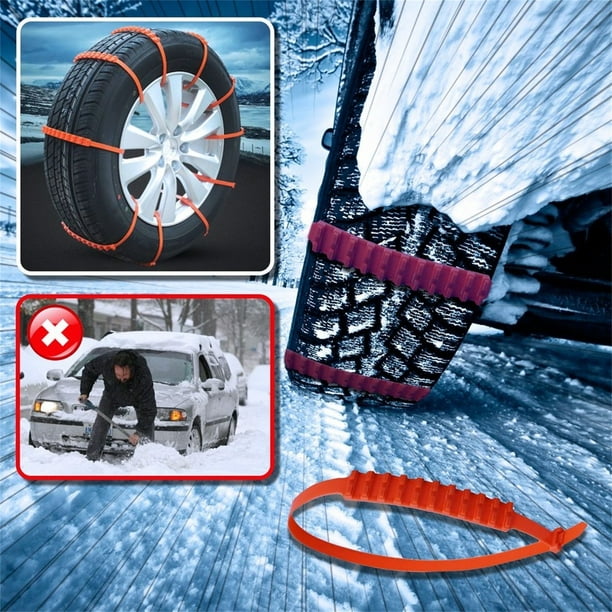 10pcs Tire Chains Set Flexible Nylon Automobile Anti-skid Mud Out
