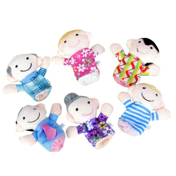 6pcs Finger Puppet Family People Set Juguete Suave Aprender Historia de